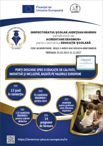 Povestea Europeană Continuă: ISJ Giurgiu  lider de consorțiu în cadrul Acreditării Erasmus nr. 2022-1-RO01-KA120- SCH-000106829